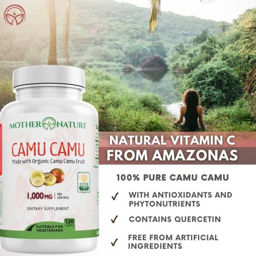 Load image into Gallery viewer, Camu Camu Capsules by Mother Nature Organics
