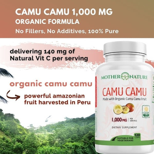 Load image into Gallery viewer, Camu Camu Capsules by Mother Nature Organics
