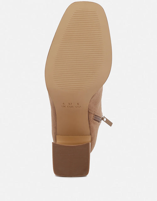 Load image into Gallery viewer, candid high ankle flared block heel boots by London Rag
