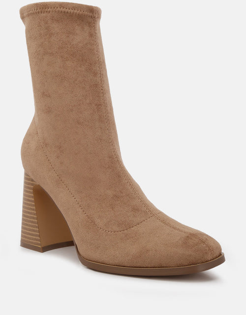 Load image into Gallery viewer, candid high ankle flared block heel boots by London Rag
