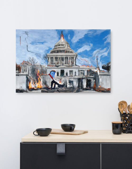 Load image into Gallery viewer, The Power Returns to the People - AI Generated Art on Canvas by Proud Libertarian
