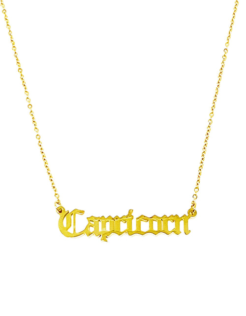 Load image into Gallery viewer, Old English Zodiac Necklace by Ellisonyoung.com
