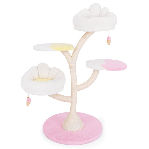 Load image into Gallery viewer, Multi-Layer Cat Tree Cat Tower with 2 Cat Perches 2 Platforms-Pink
