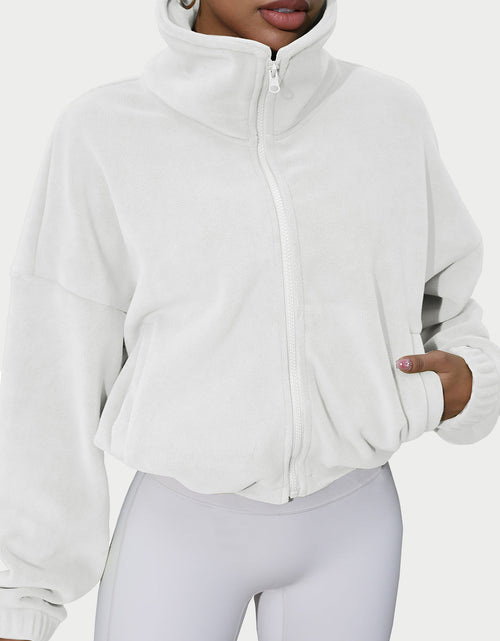 Load image into Gallery viewer, Drawstring Turtleneck Zip Up Long Sleeve Jacket
