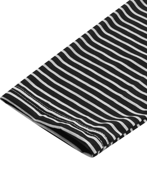 Load image into Gallery viewer, Full Size Striped Quarter Button Long Sleeve T-Shirt
