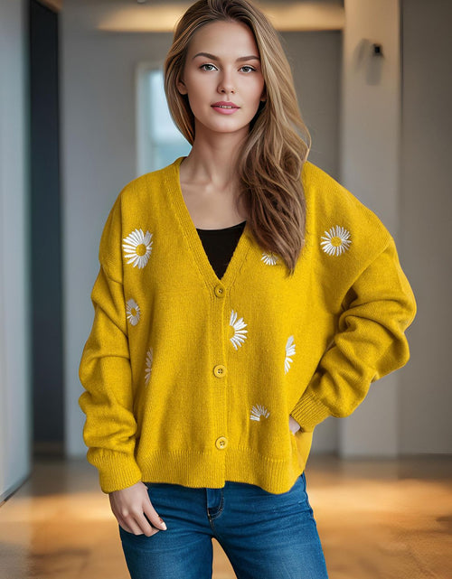 Load image into Gallery viewer, Daisy Button Up V-Neck Cardigan
