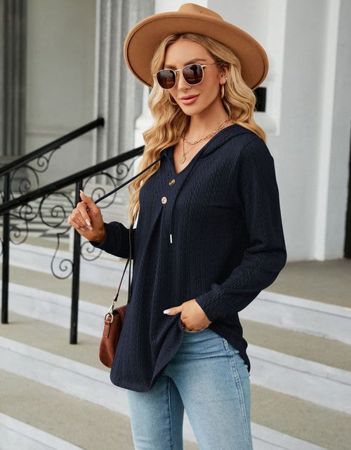 Load image into Gallery viewer, Long Sleeve Hooded Blouse
