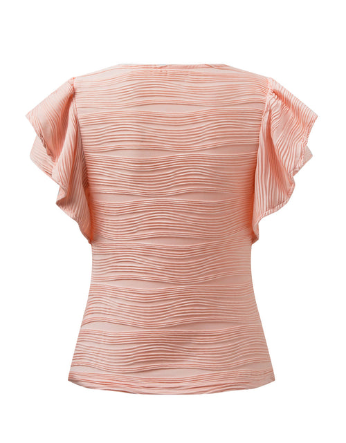 Load image into Gallery viewer, Textured Round Neck Cap Sleeve Top
