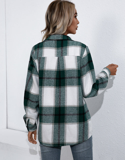 Load image into Gallery viewer, Ivy Lane Plaid Button Up Flannel Shirt
