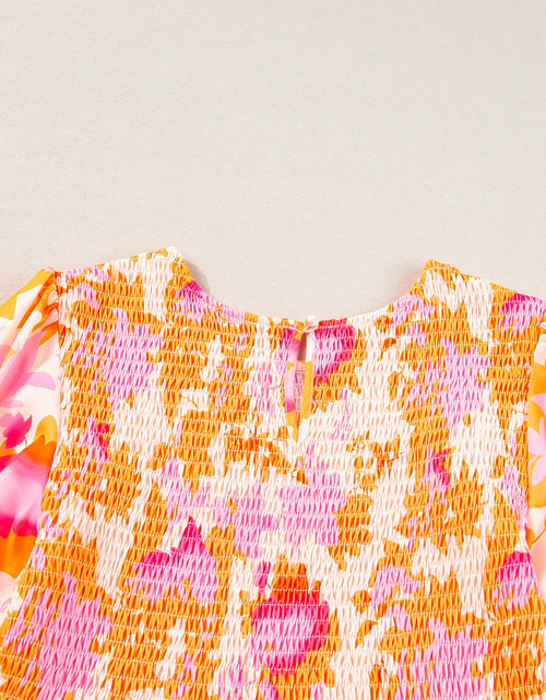 Load image into Gallery viewer, Frill Printed Long Sleeve Mini Dress
