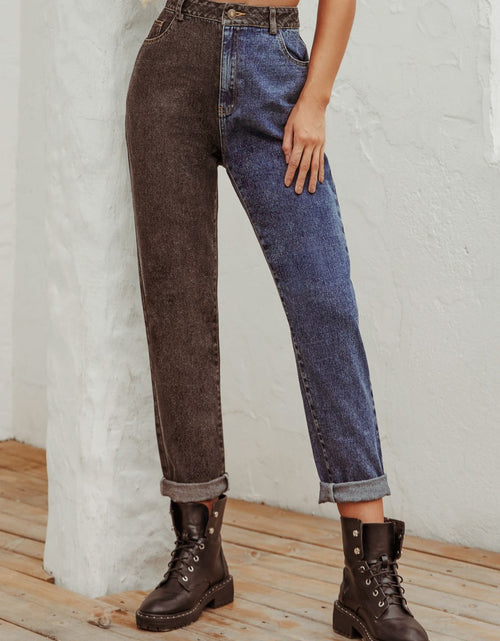 Load image into Gallery viewer, Two Tone Straight Leg Jeans

