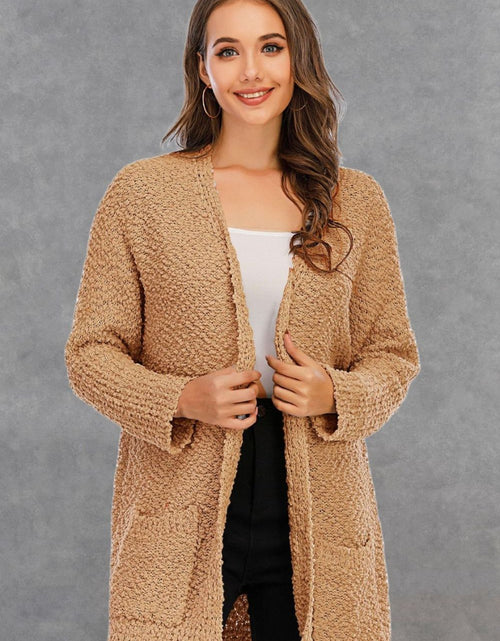 Load image into Gallery viewer, Angel Wings Pocketed Open Front Long Sleeve Cardigan
