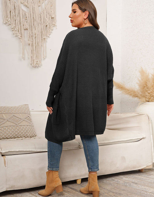 Load image into Gallery viewer, Plus Size Open Front Cardigan With Pockets
