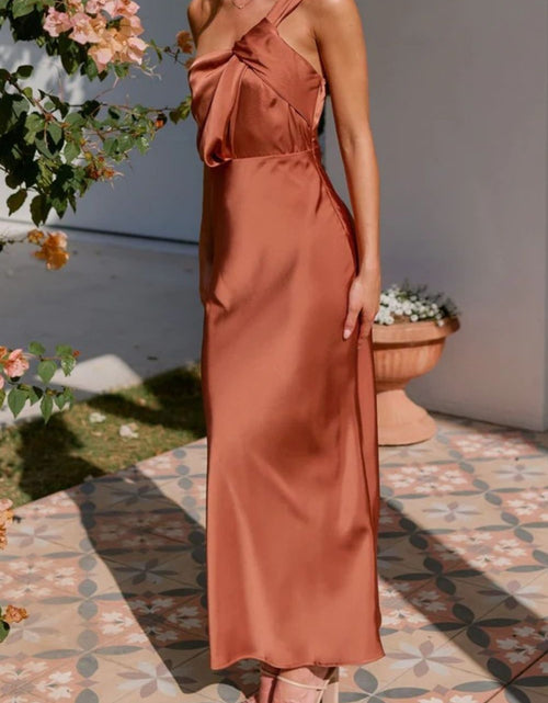 Load image into Gallery viewer, One Shoulder Sleeveless Maxi Dress
