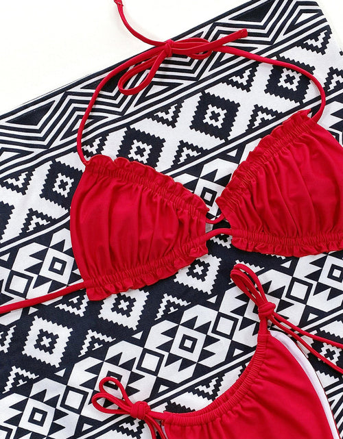 Load image into Gallery viewer, Frill Trill Halter Neck Bikini Set
