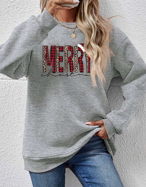 Load image into Gallery viewer, MERRY CHRISTMAS Round Neck Long Sleeve Sweatshirt
