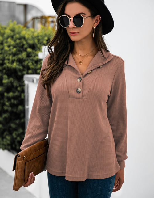Load image into Gallery viewer, Half Button Long Sleeve T-Shirt
