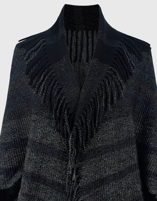 Load image into Gallery viewer, Fringe Detail Open Front Poncho
