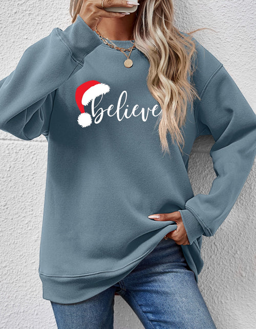 Load image into Gallery viewer, BELIEVE Graphic Long Sleeve Sweatshirt
