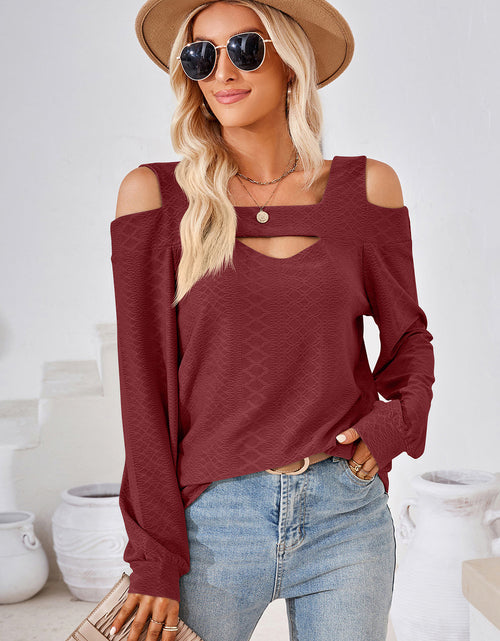 Load image into Gallery viewer, Cutout Square Neck Cold Shoulder T-Shirt
