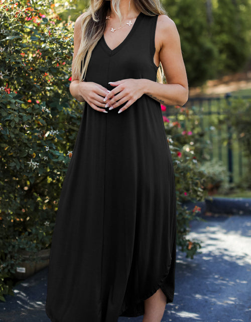 Load image into Gallery viewer, Full Size V-Neck Midi Tank Dress
