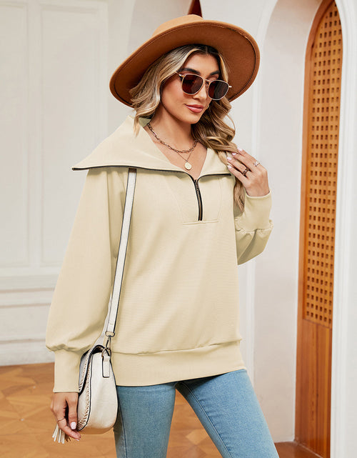Load image into Gallery viewer, Half-Zip Collared Sweatshirt

