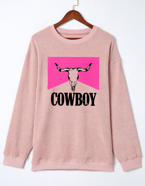 Load image into Gallery viewer, COWBOY Graphic Round Neck Sweatshirt
