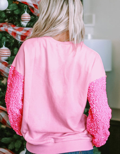 Load image into Gallery viewer, LOVE Heart Sequin Dropped Shoulder Sweatshirt

