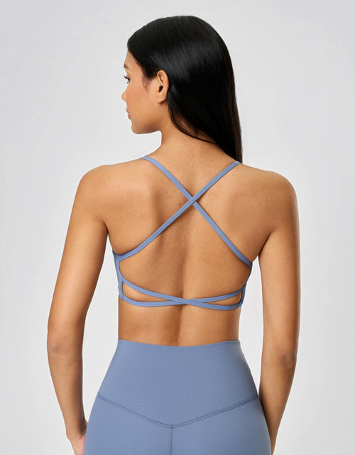 Load image into Gallery viewer, Millennia Crisscross Back Scoop Neck Active Cami with Detachable Chest Pads
