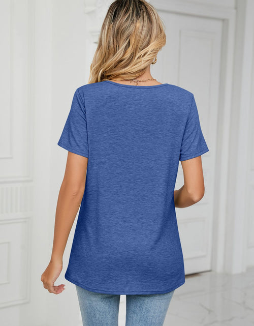 Load image into Gallery viewer, Ruched V-Neck Short Sleeve T-Shirt
