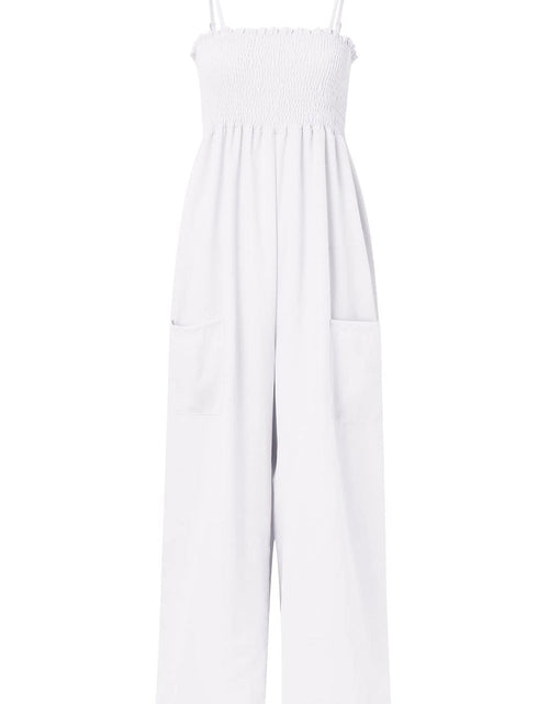 Load image into Gallery viewer, Smocked Spaghetti Strap Wide Leg Jumpsuit
