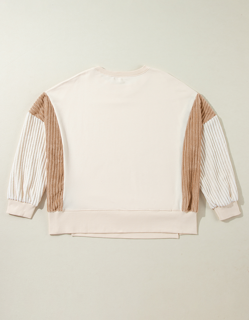 Load image into Gallery viewer, Slit Color Block Long Sleeve Sweatshirt
