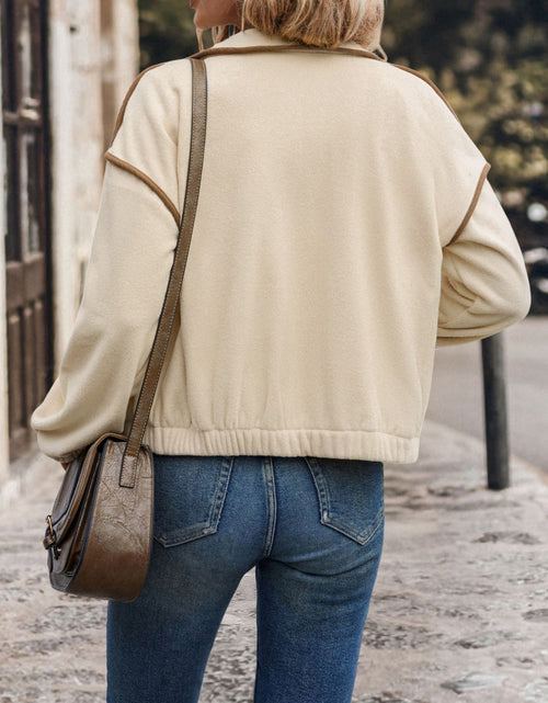 Load image into Gallery viewer, Perfee Zip Up Dropped Shoulder Polar Fleece Jacket
