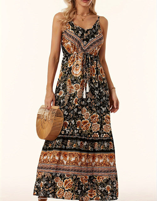 Load image into Gallery viewer, Printed Scoop Neck Midi Cami Dress
