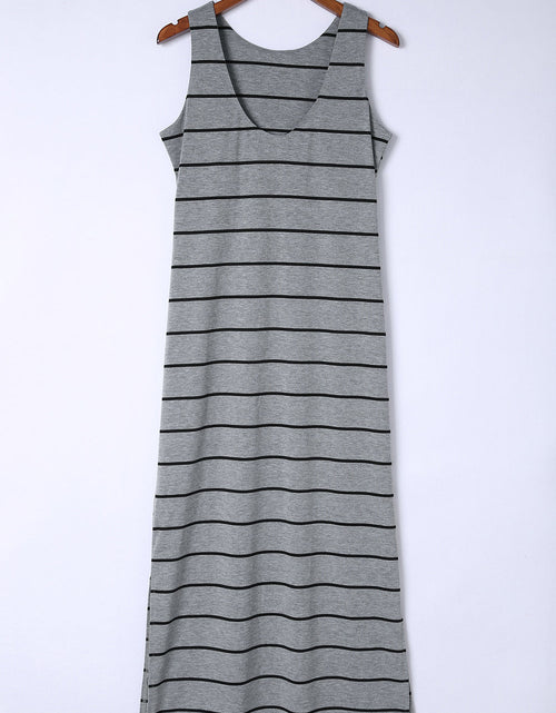 Load image into Gallery viewer, Striped Slit Sleeveless Maxi Dress
