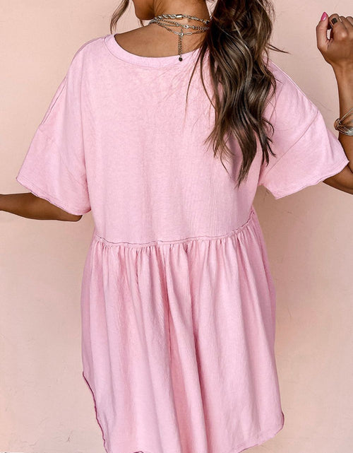 Load image into Gallery viewer, Round Neck Half Sleeve Mini Dress
