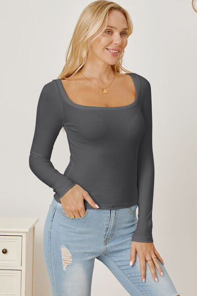 Load image into Gallery viewer, Square Neck Long Sleeve T-Shirt

