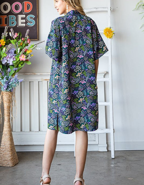 Load image into Gallery viewer, Heimish Full Size Half Sleeve Floral Open Cardigan Plus Size
