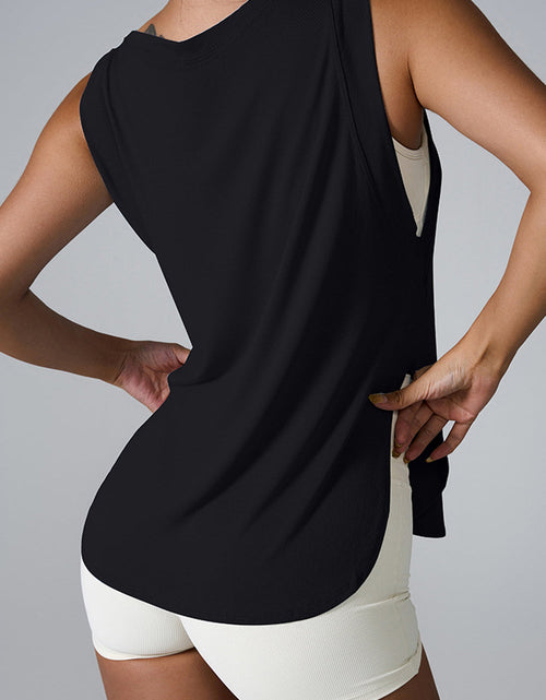 Load image into Gallery viewer, Slit Round Neck Active Tank
