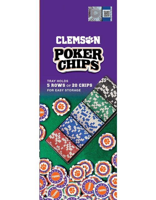 Load image into Gallery viewer, Clemson Tigers 100 Piece Poker Chips by MasterPieces Puzzle Company INC
