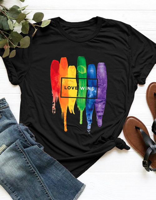 Load image into Gallery viewer, Graphic Round Neck Short Sleeve T-Shirt
