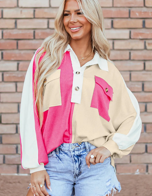 Load image into Gallery viewer, Pocketed Contrast Long Sleeve Sweatshirt
