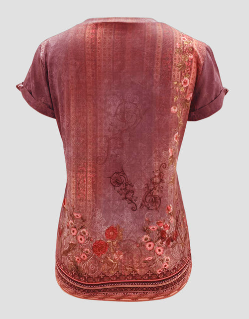 Load image into Gallery viewer, Printed Round Neck Short Sleeve T-Shirt
