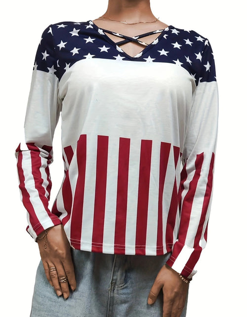 Load image into Gallery viewer, Crisscross Color Block Long Sleeve T-Shirt
