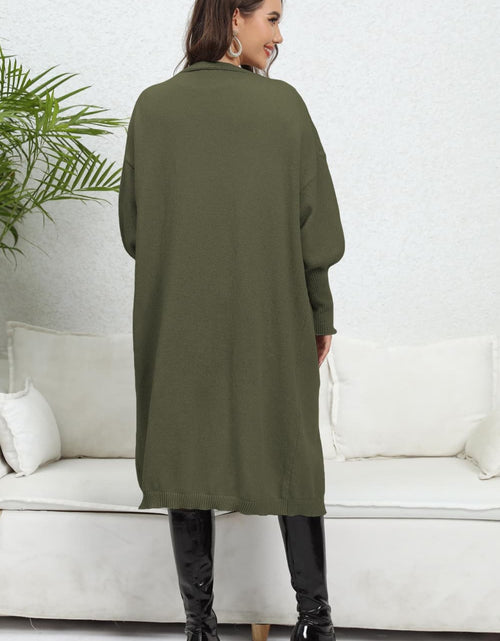 Load image into Gallery viewer, Lantern Sleeve Open Front Pocketed Cardigan
