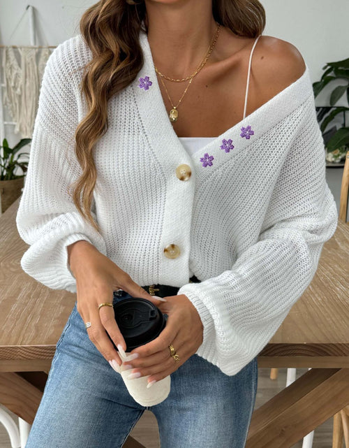 Load image into Gallery viewer, V-Neck Button Up Long Sleeve Cardigan
