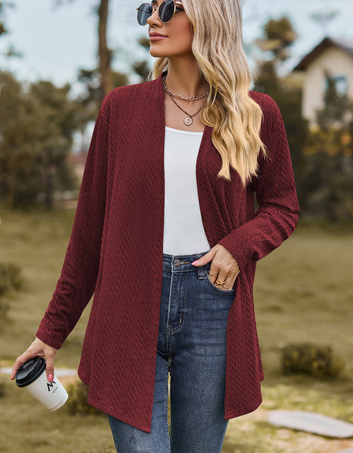 Load image into Gallery viewer, Textured Open Front Long Sleeve Cardigan
