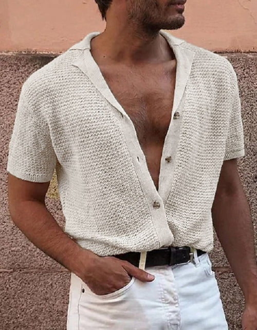 Load image into Gallery viewer, Men's Full Size Button Down Short Sleeve Shirt Plus Size
