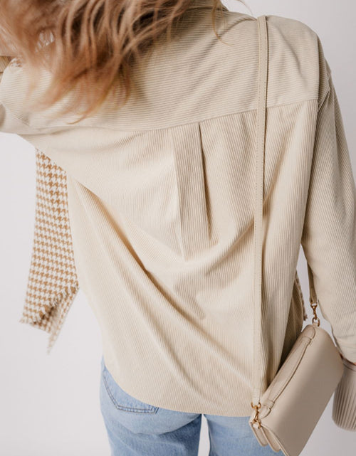Load image into Gallery viewer, Houndstooth Button Up Long Sleeve Jacket
