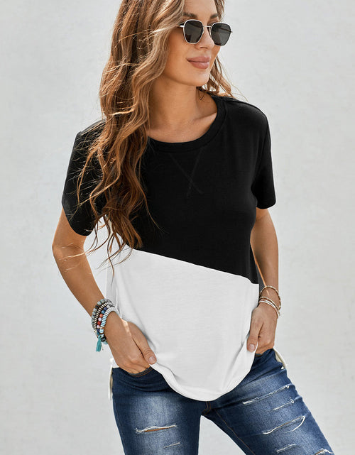 Load image into Gallery viewer, Two-Tone Round Neck Tee
